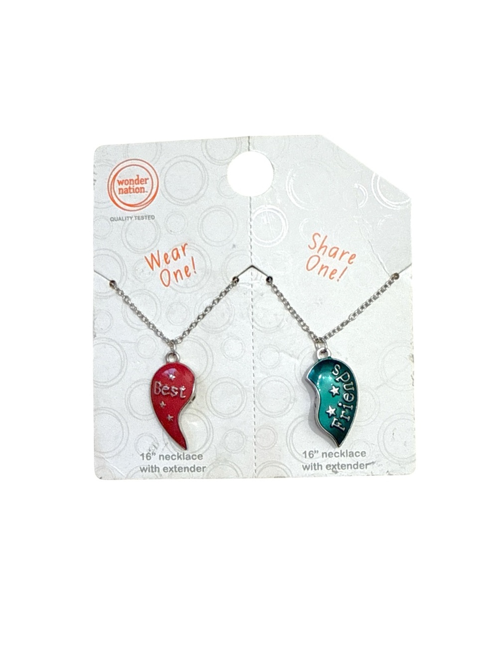wonder nation Red and Green Best & Friends Pendant Necklace Set